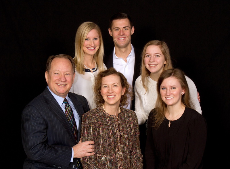 A studio family portrait